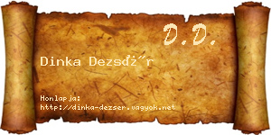 Dinka Dezsér névjegykártya